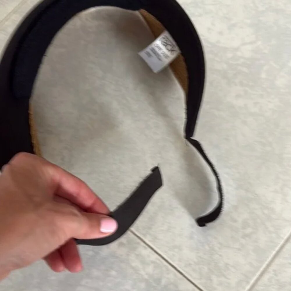 Black and straw women's sun visor - Picture 6 of 8